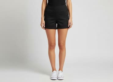 krótkie czarne spodenki materiałowe: Pieces, Szorty damskie, rozmiar M — 8