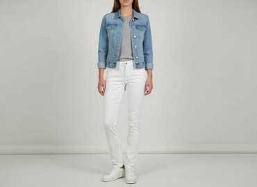 biale szerokie jeansy: Vertus, Jeansy damskie, rozmiar S — 6