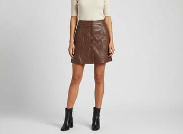 brązowe spodnie woskowane stradivarius: Stradivarius, Spódnica damska, rozmiar XS — 1