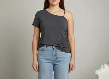szara bluzka damska: Page One, T-shirt damski, rozmiar XL — 7