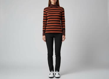 bluzki w prążki: Golf damski, rozmiar S — 6