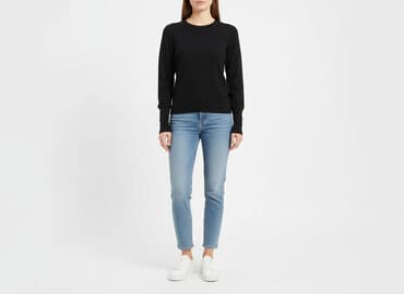 czarna sukienka i szary sweter: Sweter damski, rozmiar M — 7