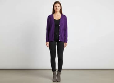 sweter na guziki: Kardigan damski, rozmiar S — 5