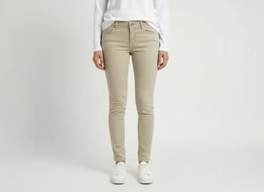 biale szerokie jeansy: Skinny, Jeansy damskie, rozmiar M — 7