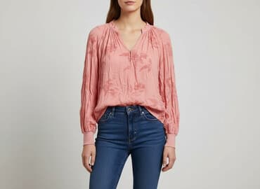 hm bluzki z krótkim rękawem: H&M L.O.G.G., Bluzka damska, rozmiar S — 6