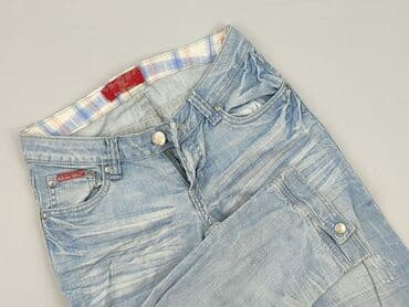 cropped blue jeans: Spodnie 3/4 damskie, rozmiar L — 1