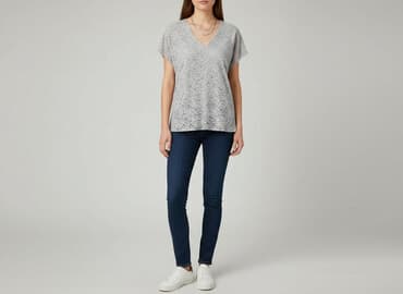 koronkowe bluzki z krótkim rekawem: Bluzka damska, rozmiar S — 5