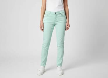 zielone jeansy: Jeansy damskie, rozmiar L — 8