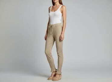 zara spodnie o kroju full length: Zara, Spodnie materiałowe damskie, rozmiar M — 8