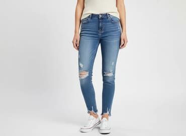 jeansy damskie z kokardkami: Jeansy damskie, rozmiar S — 7