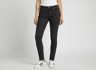 czarne jeansy damskie stylizacje: F&F, Jeansy damskie, rozmiar L — 7