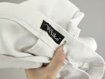 białe spodnie damskie mohito: Spodnie materiałowe damskie, rozmiar M — 5