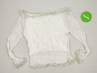 bluzki z bufiastymi rękawami białe: Women's blouse, size S — 4