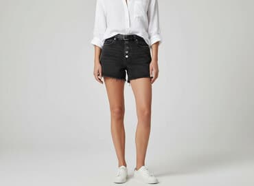 krótkie spodenki dżinsowe z wysokim stanem: H&M, Szorty damskie, rozmiar S — 1