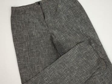 szare szerokie jeansy: Spodnie materiałowe damskie, rozmiar L — 1