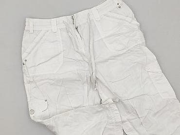 biale materialowe spodnie: Papaya, Spodnie 3/4 damskie, rozmiar 2XL — 1