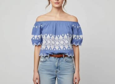 top z odkrytymi ramionami stradivarius: By very, Bluzka damska, S — 7