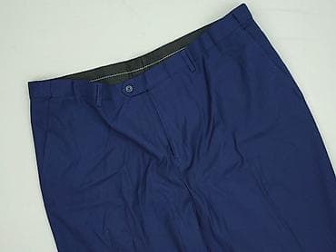 pull and bear kolarki: Męskie spodnie materiałowe – granatowe, klasyczne - Krój: proste — 7