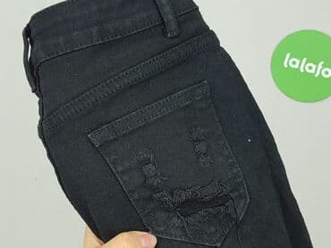 czarne krótkie spodenki z dziurami: Denim, Szorty damskie, rozmiar S — 5