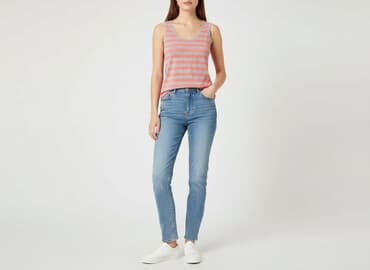 krótkie spodenki w paski: T-shirt damski, rozmiar S — 5