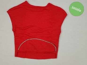 czerwona bluzki z dekoltem v: Bershka, Top damski, rozmiar S — 4