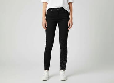 jeansy z diamencikami zara: Jeansy damskie, rozmiar S — 8