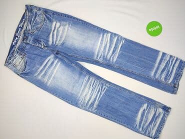 biale jeansy szerokie: Okay, Jeansy damskie, rozmiar L — 2