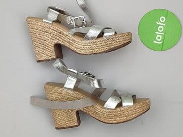sandały srebrne badura: Sandals for women, size 38 — 3