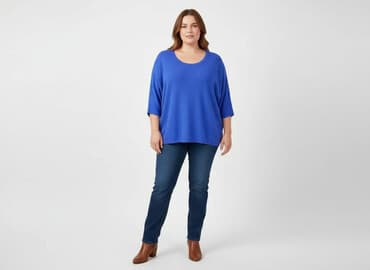 bluzki nietoperz plus size: Sweter damski, rozmiar 8XL — 5