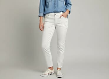 jeansy z wiazanymi nogawkami: M.Sara, Spodnie materiałowe damskie, rozmiar XS — 7