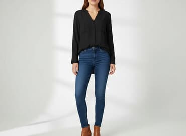 czarne bluzki dekolt v: ChaCha, Bluzka damska, rozmiar 2XL — 6