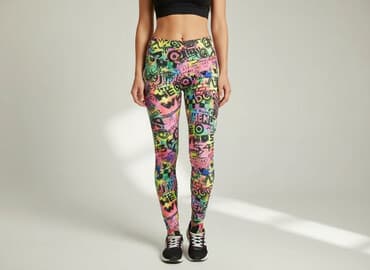 teczowe rajstopy: Legginsy Sportowe damskie, rozmiar S — 1