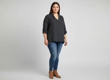 czarne bluzki rekaw 3 4: Bluzka damska, rozmiar XL — 5