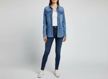 koszula niebieska hm: Piazza Italia, Koszula damska, rozmiar S — 6