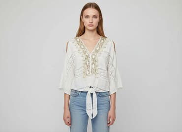 bluzka siateczka z cyrkoniami stradivarius: Bluzka damska, rozmiar S — 1