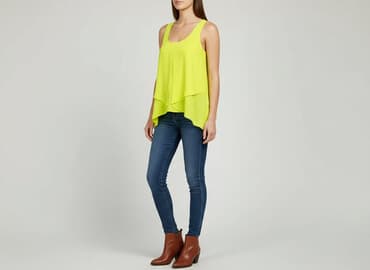 bluzka żółta w czarne paski: Dorothy Perkins, Top damski, rozmiar S — 8