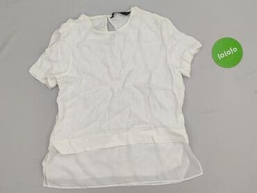 biała bluzka z krótkim rękawem zara: Zara, Bluzka damska, rozmiar M — 3