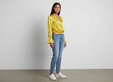 bluzka w kwiaty new yorker: ONLY, Bluzka damska, rozmiar XS — 6