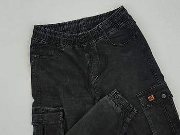 Męskie spodnie cargo jogger - Fason: joggery/cargo z kieszeniami na