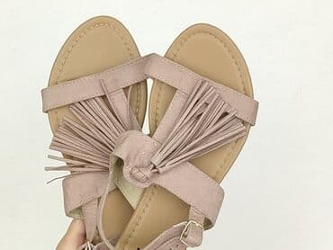 buty pudrowy róż na wesele: Sandały damskie, rozmiar 38 — 4