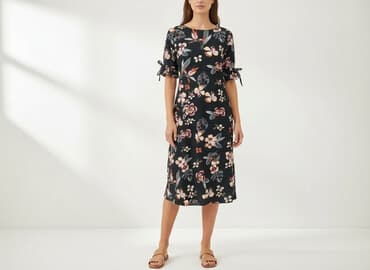 sukienka rozkloszowana dekolt łódka: Sukienka damska, rozmiar M — 6