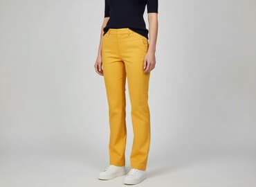 zolte spodnie zara: Zara, Spodnie materiałowe damskie, rozmiar M — 7