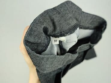 czarne spodnie z białą nitką: Spodnie materiałowe damskie, rozmiar M — 4