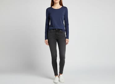 granatowe bluzki: C&A, Bluzka damska, rozmiar S — 6