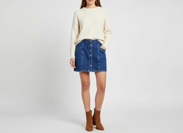 spodenko spódniczka jeans: Miss Selfridge, Spódnica damska, rozmiar L — 7