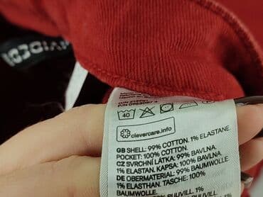 spodnie czerwone w kratę h m: H&M Divided, Material trousers for women, size M — 5