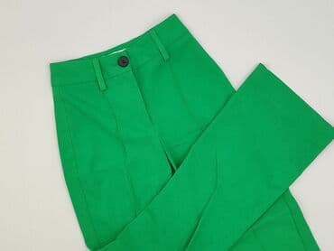 brązowe szerokie spodnie bershka: Bershka, Spodnie materiałowe damskie, rozmiar 2XS — 1