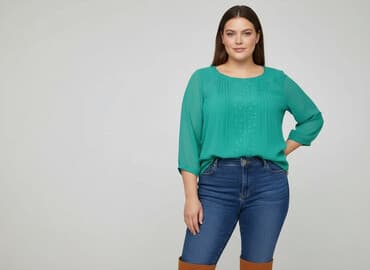 szmaragdowa bluzki damskie: Bluzka damska, rozmiar XL — 8