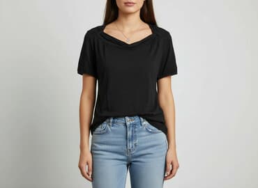 czarne bluzki z dekoltem: Bluzka damska, rozmiar S — 5
