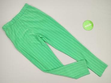 leginsy biale: Zielone damskie spodnie w delikatne, pionowe paski. - Krój: zwężane — 3